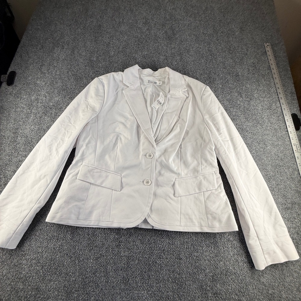 New York & Company Womens White 2 Button Blazer Jacket Size 18 NWT 1439 016